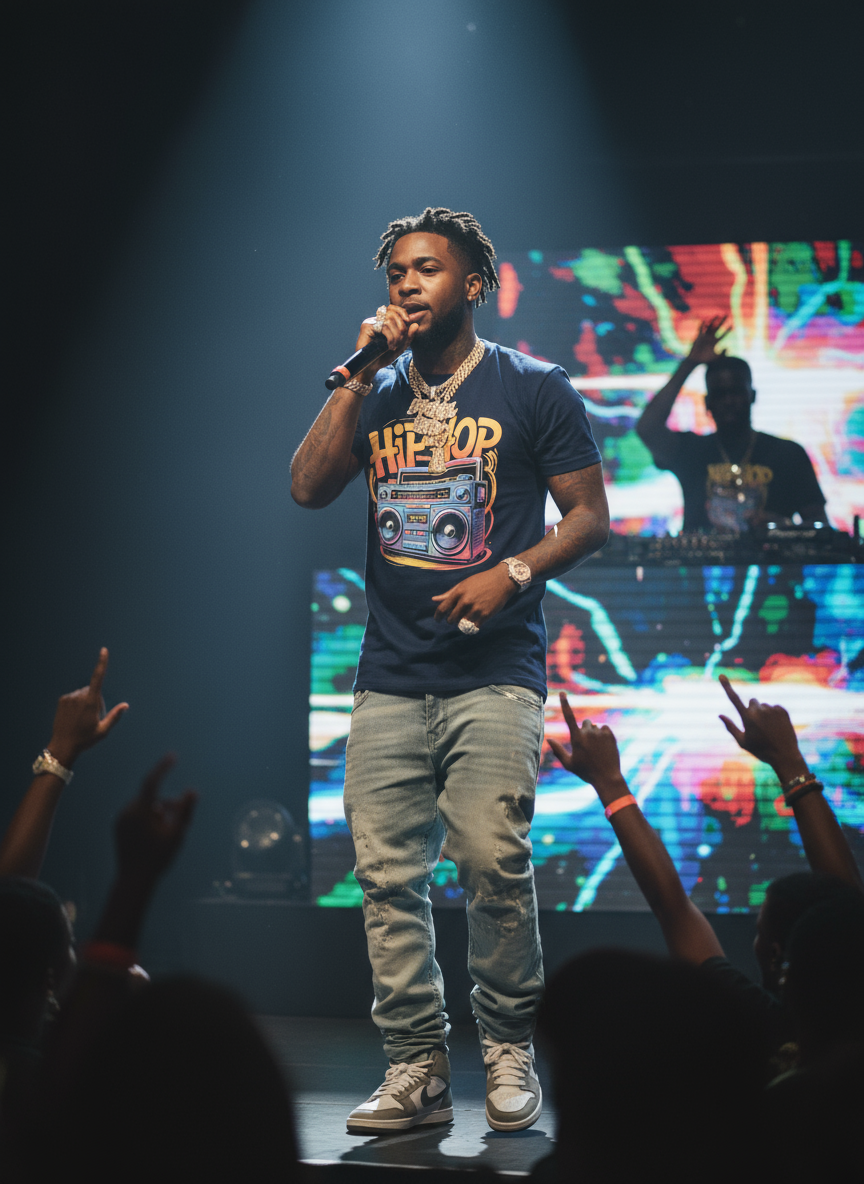 HIP HOP TEE-NVY BLUE